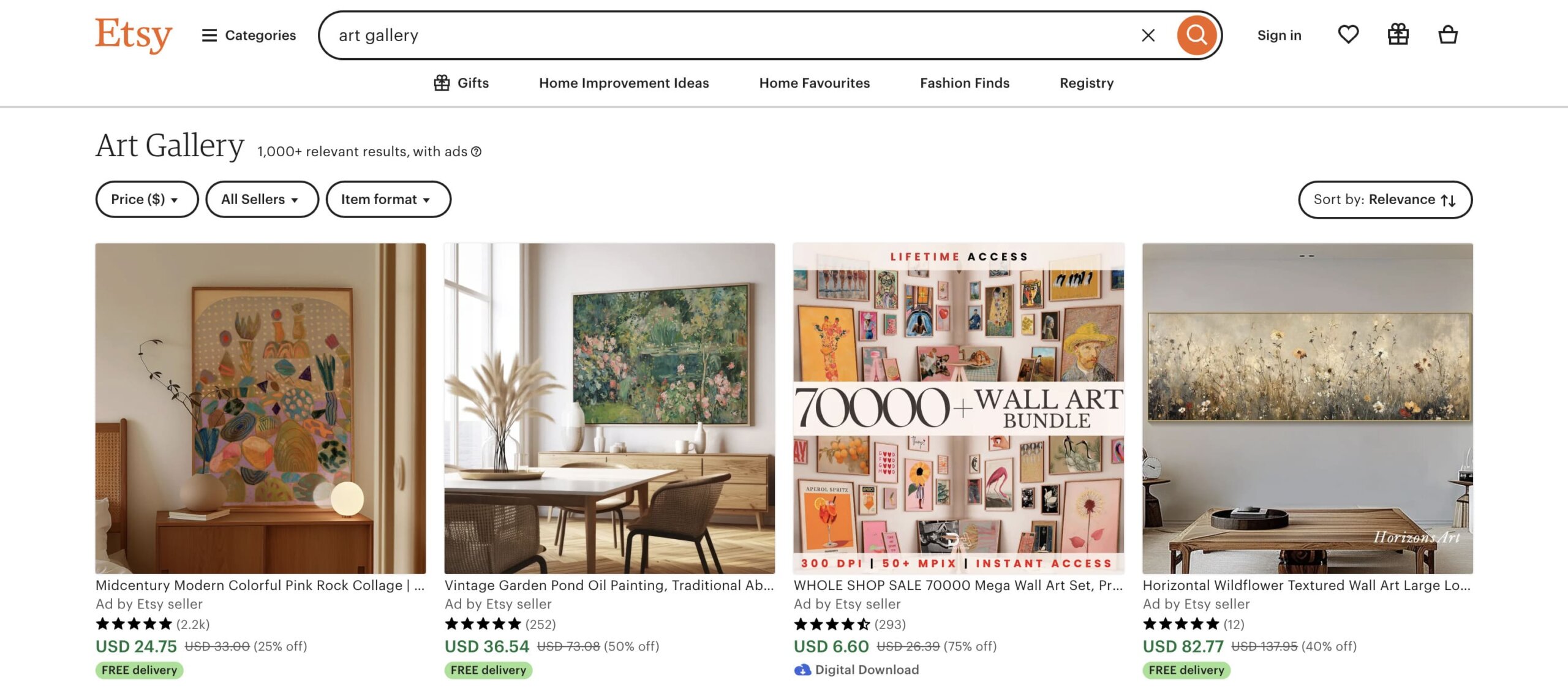 online galleries for artists