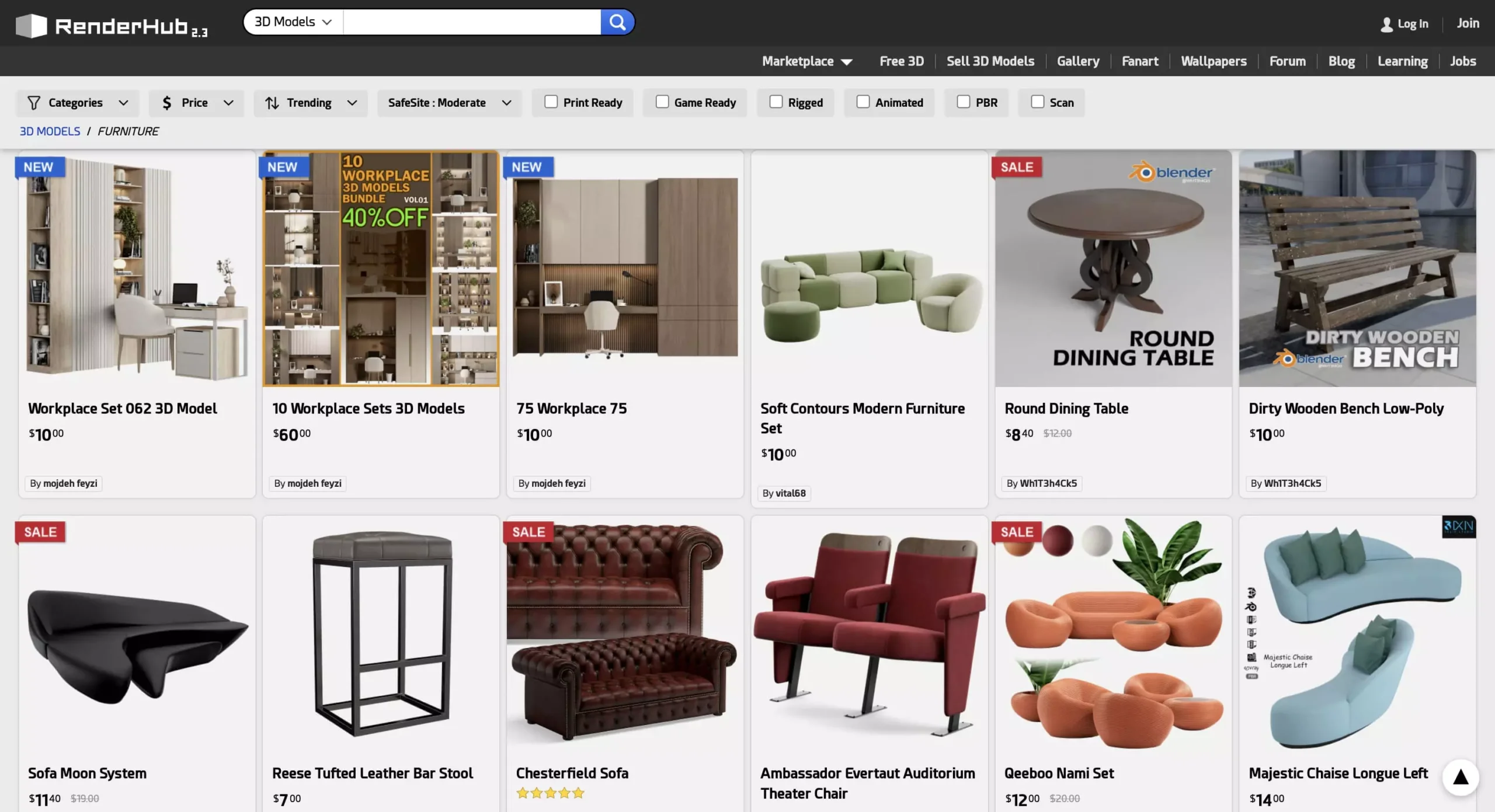 renderhub_3d_models_library
