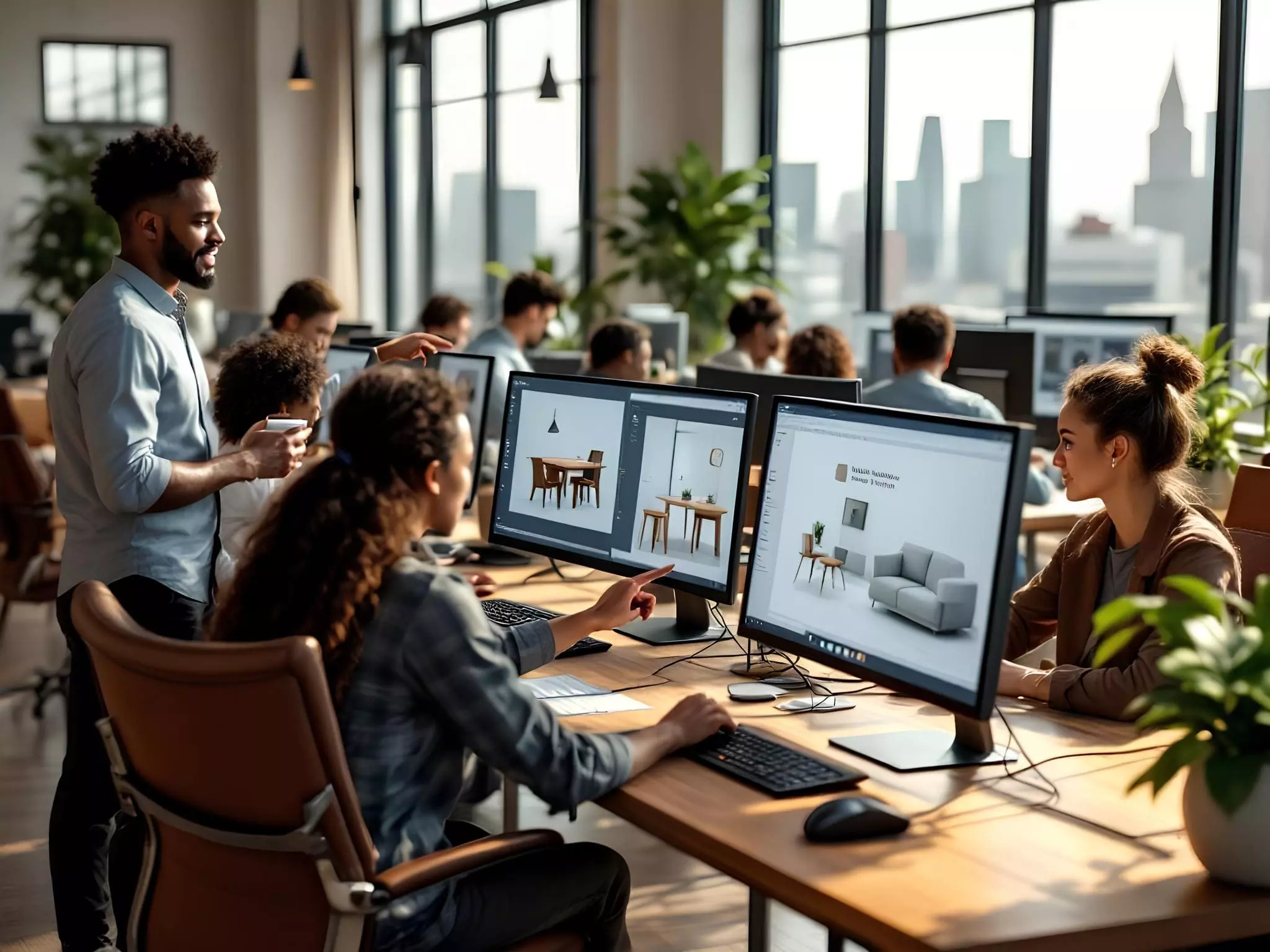 cgi studio team working at the computers
