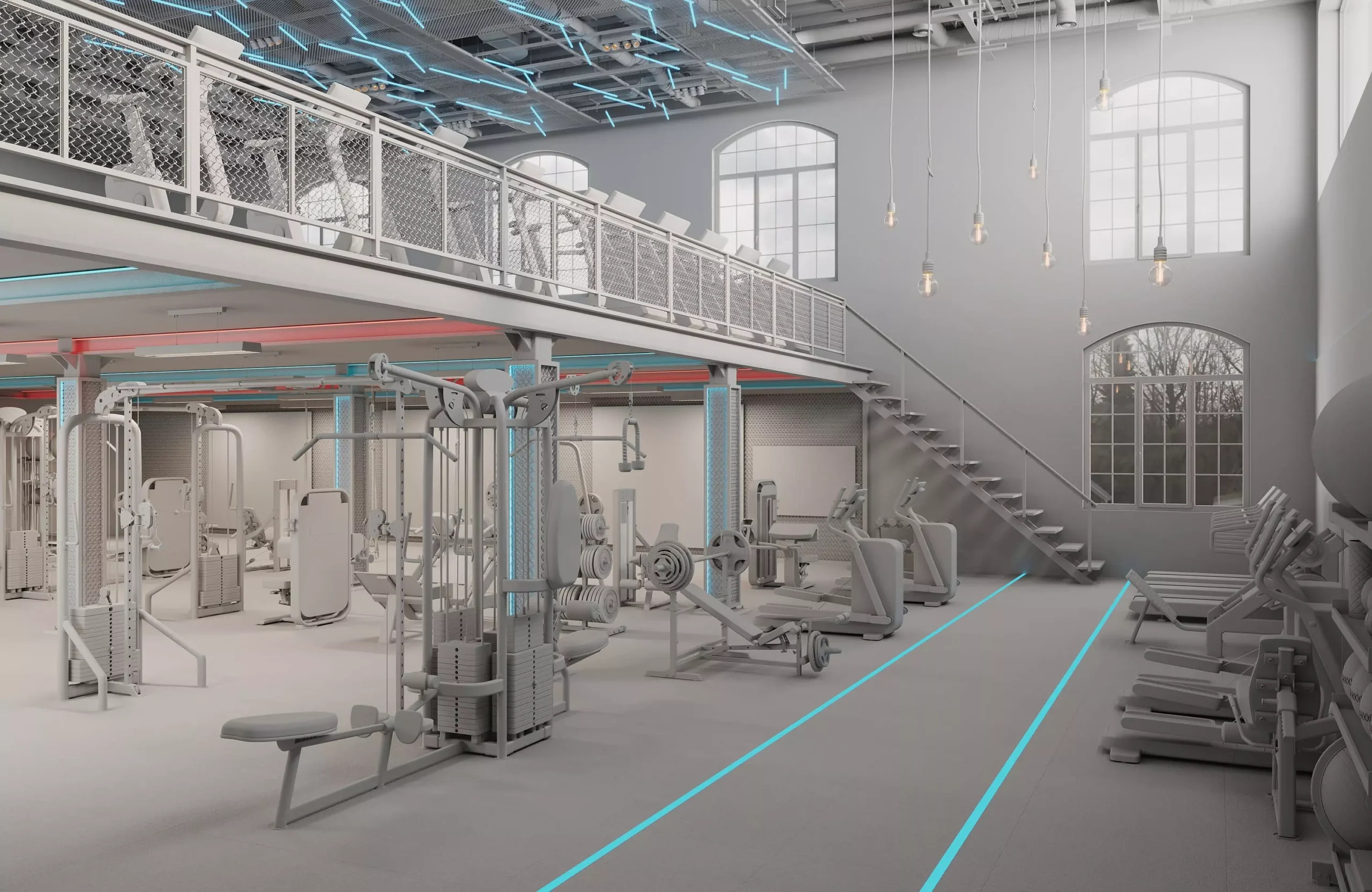 3D rendering of a gym