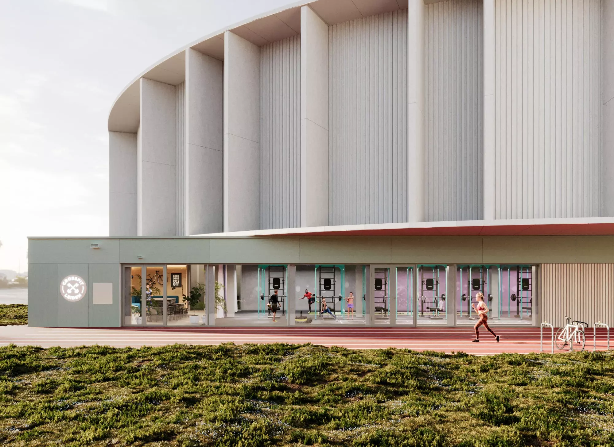 3D Gym exterior render, image by GENENSE