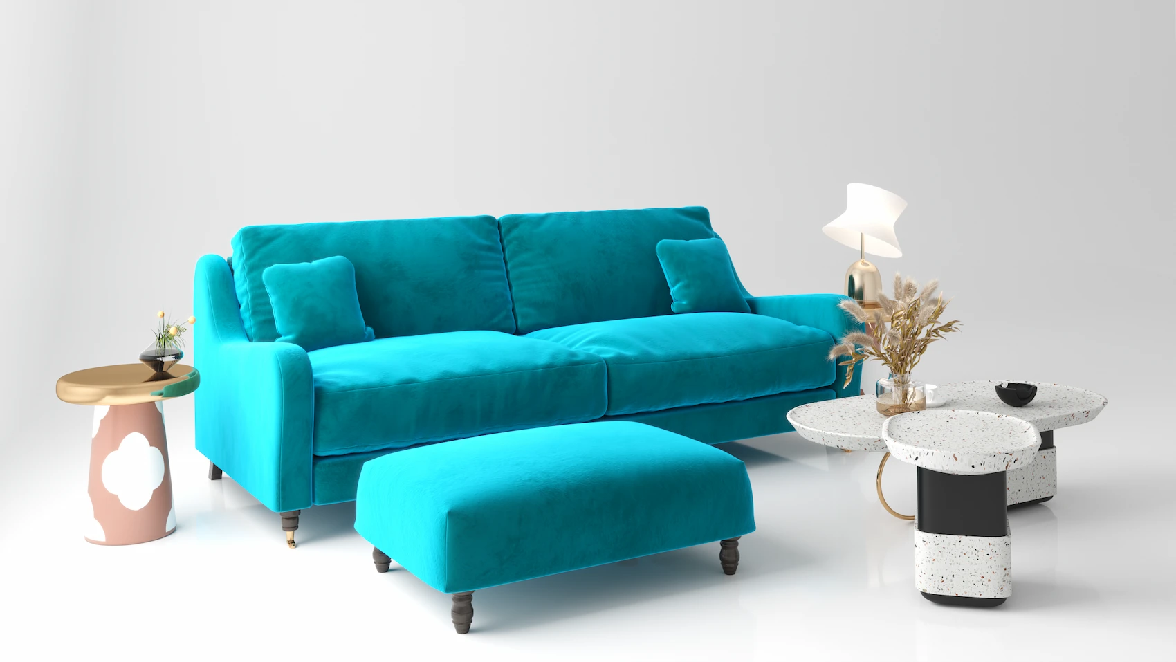 3D render of a sofa, image by GENENSE