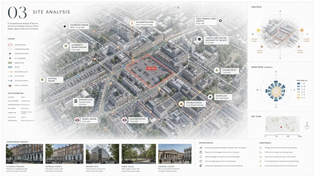architecture proposal presentation site analysis slide